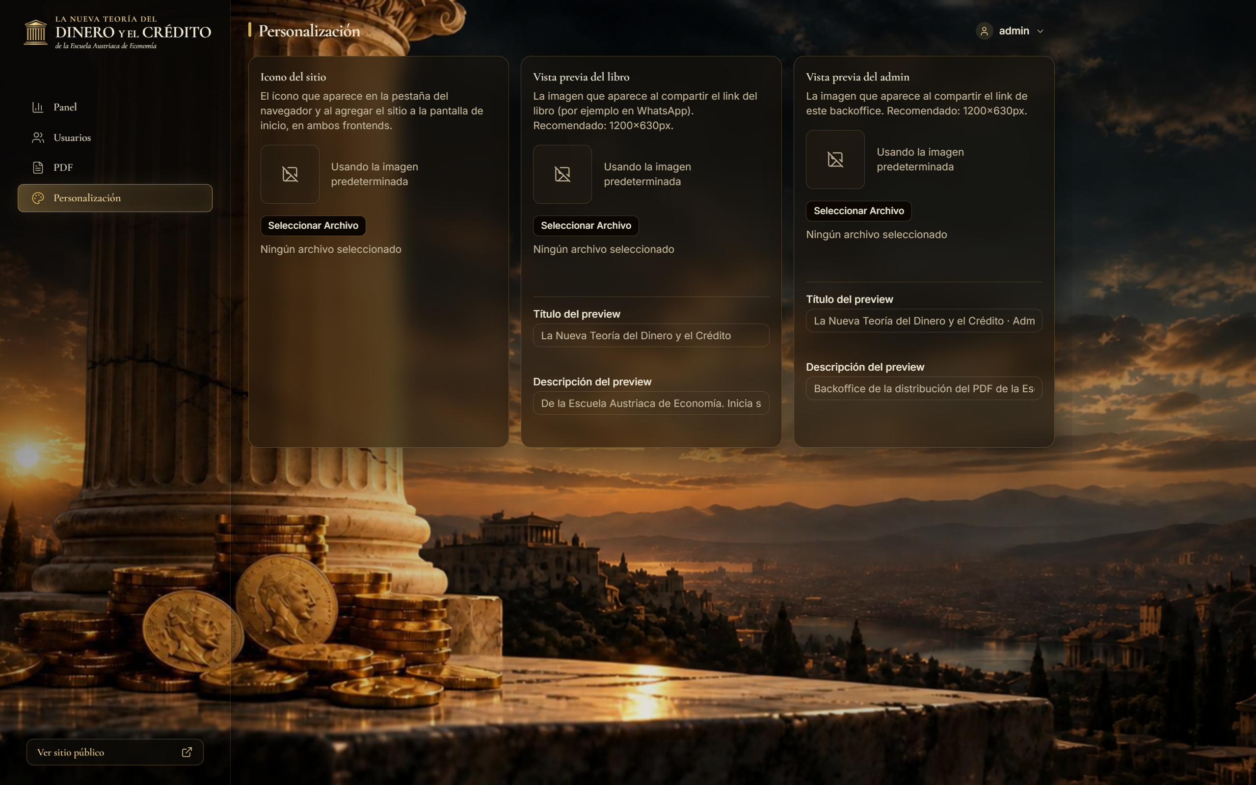 Portal customization settings