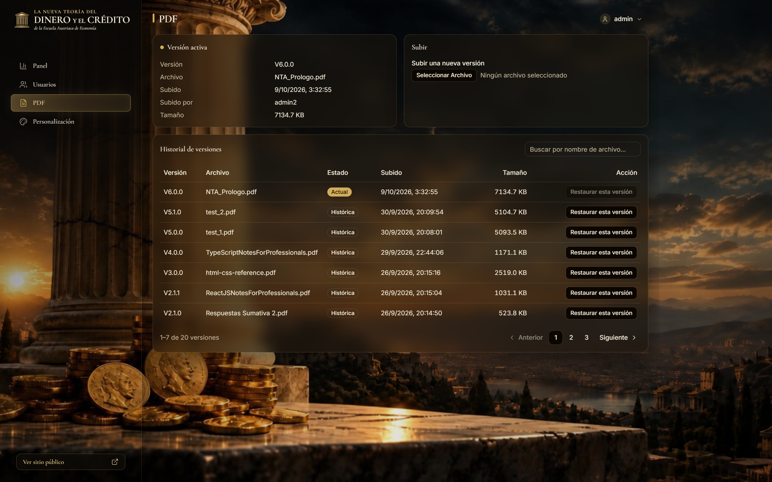 PDF version management